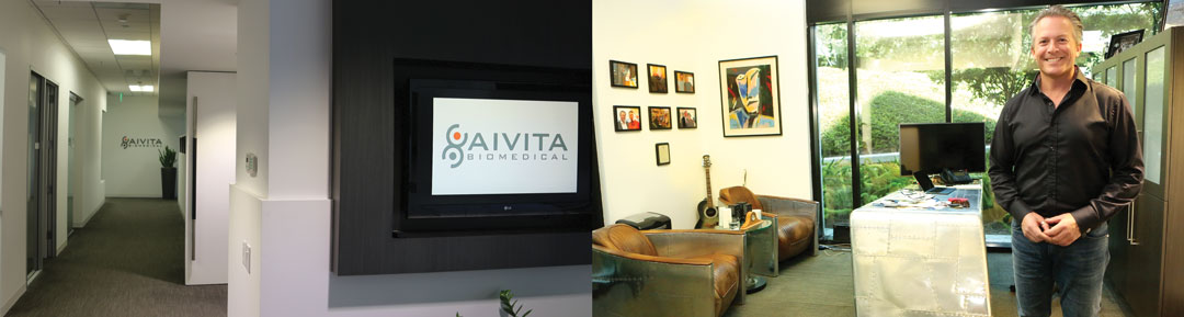 Hans Keirstead in his office at Aivita